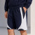 Custom Navy Color Block Hooded Tracksuit Shorts Set