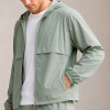 Custom Sage Green Nylon Hooded Tracksuit Set with Shorts