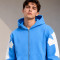Custom Blue Fleece Tracksuit Set Cross Patch Side Zipper