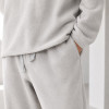 Custom Light Gray Quarter-Zip Fleece Tracksuit Set Minimalist