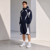 Custom Navy Color Block Hooded Tracksuit Shorts Set