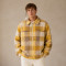 Custom Plaid Fleece Jacket OEM Yellow Check Zip-Up Sherpa