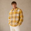 Custom Plaid Fleece Jacket OEM Yellow Check Zip-Up Sherpa