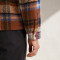 Custom Multi Plaid Fleece Jacket OEM Brown Sherpa Button-Up
