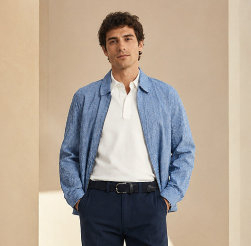 Custom Denim Shirt Jacket OEM Private Label Men Zip-Up