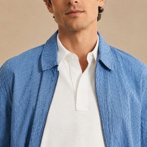 Custom Denim Shirt Jacket OEM Private Label Men Zip-Up