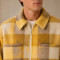Custom Plaid Fleece Jacket OEM Yellow Check Zip-Up Sherpa