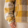 Custom Plaid Fleece Jacket OEM Yellow Check Zip-Up Sherpa