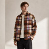Custom Multi Plaid Fleece Jacket OEM Brown Sherpa Button-Up