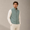 Custom Fleece Vest OEM Sage Green Waffle Knit Zip-Up