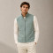 Custom Fleece Vest OEM Sage Green Waffle Knit Zip-Up