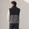 Custom Softshell Vest OEM Black Grey Colorblock Zip