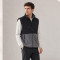 Custom Softshell Vest OEM Black Grey Colorblock Zip