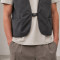 Custom Utility Vest OEM Dark Grey Buckle Closure Workwear