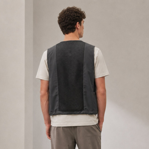 Custom Utility Vest OEM Dark Grey Buckle Closure Workwear