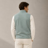 Custom Fleece Vest OEM Sage Green Waffle Knit Zip-Up