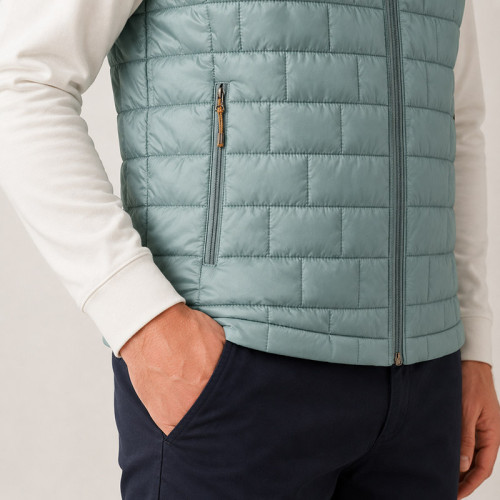 Custom Quilted Vest OEM Sage Green Lightweight Puffer