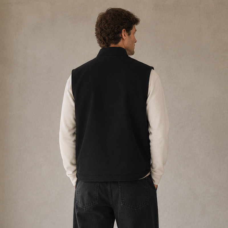 Detail of Custom Minimalist Black Vest