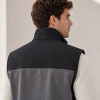 Custom Softshell Vest OEM Black Grey Colorblock Zip
