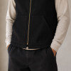 Custom Black Vest OEM Stand Collar Zip-Up Minimalist
