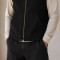 Custom Black Vest OEM Stand Collar Zip-Up Minimalist