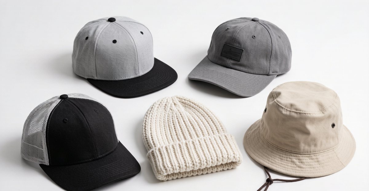 Five essential hat styles for streetwear brands - snapback, dad hat, trucker, beanie, bucket hat