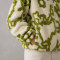 Custom Sherpa Jacket OEM Green Abstract Pattern Zip-Up