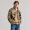 Custom Sherpa Jacket OEM Beige Brown Camo Abstract Zip-Up