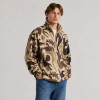 Custom Sherpa Jacket OEM Beige Brown Camo Abstract Zip-Up