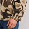 Custom Sherpa Jacket OEM Beige Brown Camo Abstract Zip-Up