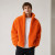 Custom Sherpa Jacket OEM Solid Orange Zip-Up Stand Collar