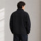 Custom Sherpa Jacket OEM Solid Black Zip-Up Minimalist