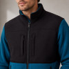 Custom Fleece Jacket OEM Blue Black Colorblock Zip-Up