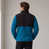 Custom Fleece Jacket OEM Blue Black Colorblock Zip-Up