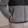 Custom Fleece Jacket OEM Grey Black Colorblock Zip-Up