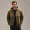 Custom Sherpa Jacket OEM Olive Hooded Quilted Nylon Panel