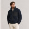 Custom Sherpa Jacket OEM Navy Blue Black Contrast Pocket Zip