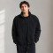 Custom Sherpa Jacket OEM Solid Black Zip-Up Minimalist