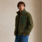 Custom Sherpa Jacket OEM Olive Green Nylon Pocket Zip-Up