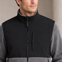 Custom Fleece Jacket OEM Grey Black Colorblock Zip-Up