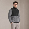 Custom Fleece Jacket OEM Grey Black Colorblock Zip-Up