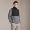Custom Fleece Jacket OEM Grey Black Colorblock Zip-Up