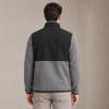 Custom Fleece Jacket OEM Grey Black Colorblock Zip-Up