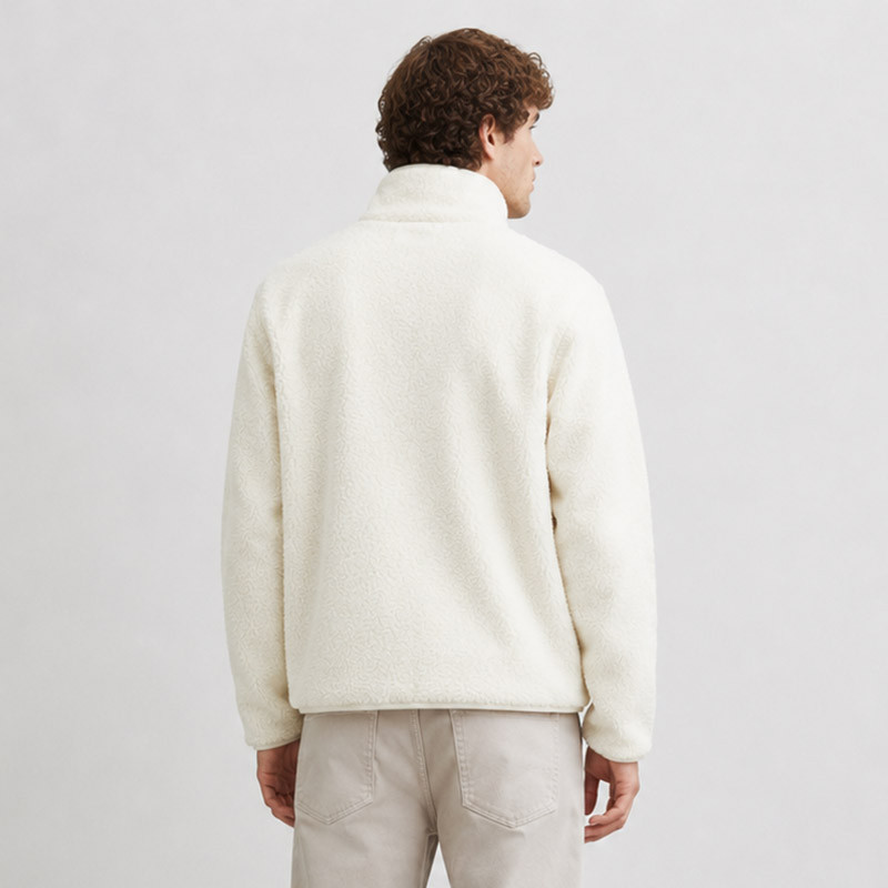 Detail of Custom Ivory White Sherpa Jacket
