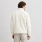 Custom Sherpa Jacket OEM Ivory White Zip-Up High Collar