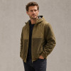 Custom Sherpa Jacket OEM Olive Hooded Quilted Nylon Panel