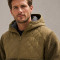 Custom Sherpa Jacket OEM Olive Hooded Quilted Nylon Panel