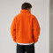 Custom Sherpa Jacket OEM Solid Orange Zip-Up Stand Collar