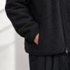 Custom Sherpa Jacket OEM Solid Black Zip-Up Minimalist