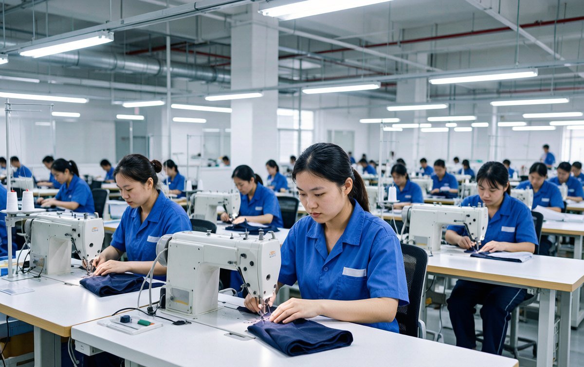 Chinese factory production line for custom tracksuits